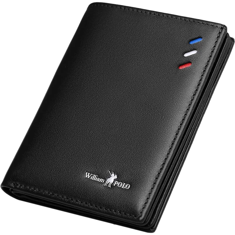 Compact Genuine Leather Men's Wallet with Card Holder and Slim Compartments