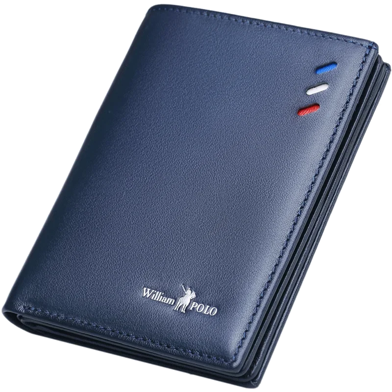 Compact Genuine Leather Men's Wallet with Card Holder and Slim Compartments