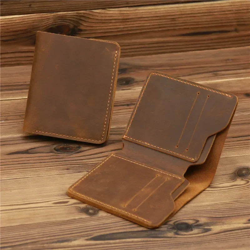 Genuine Leather Wallet for Men – Vertical Wallet with 6 Card Slots and Bill Compartment