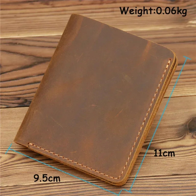 Genuine Leather Wallet for Men – Vertical Wallet with 6 Card Slots and Bill Compartment