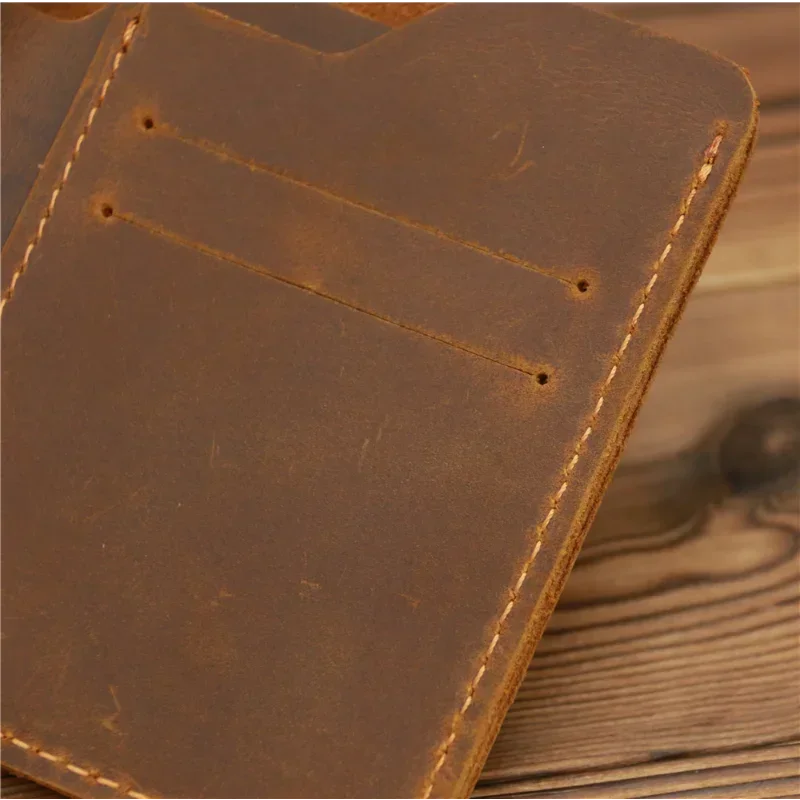 Genuine Leather Wallet for Men – Vertical Wallet with 6 Card Slots and Bill Compartment