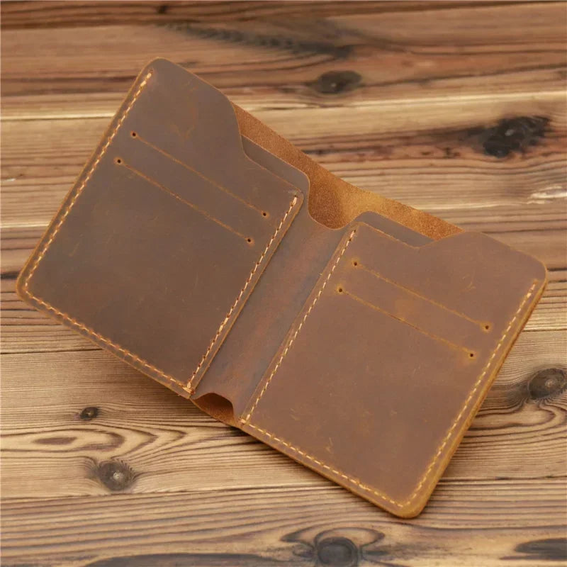 Genuine Leather Wallet for Men – Vertical Wallet with 6 Card Slots and Bill Compartment