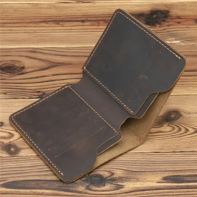 Genuine Leather Wallet for Men – Vertical Wallet with 6 Card Slots and Bill Compartment
