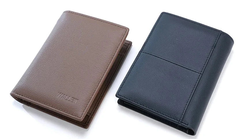 Compact Genuine Leather RFID Wallet with Zip, Card Holder, and Secure Coin Pocket