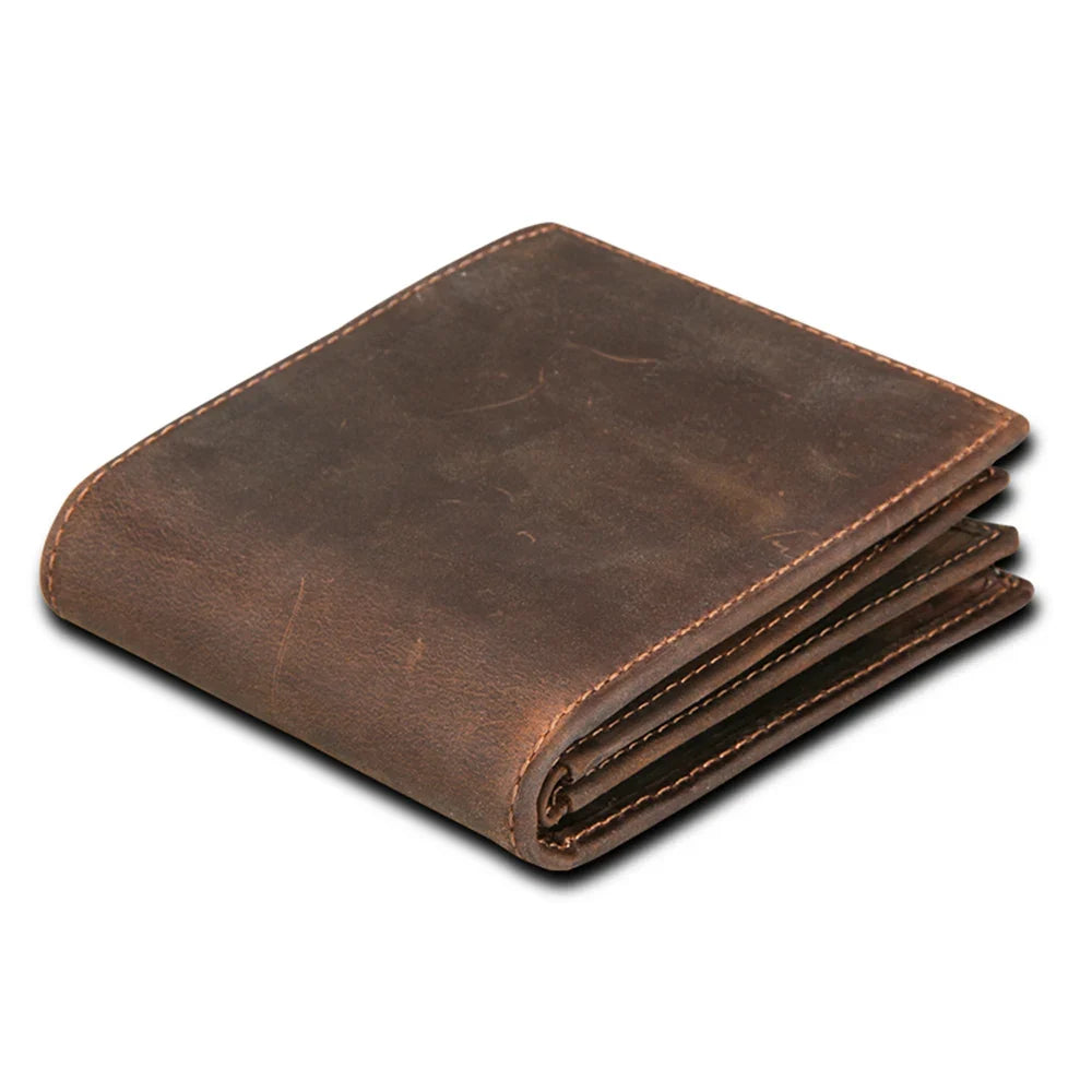 Genuine Leather RFID Wallet for Men – Vintage Wallet with Card and Coin Compartments