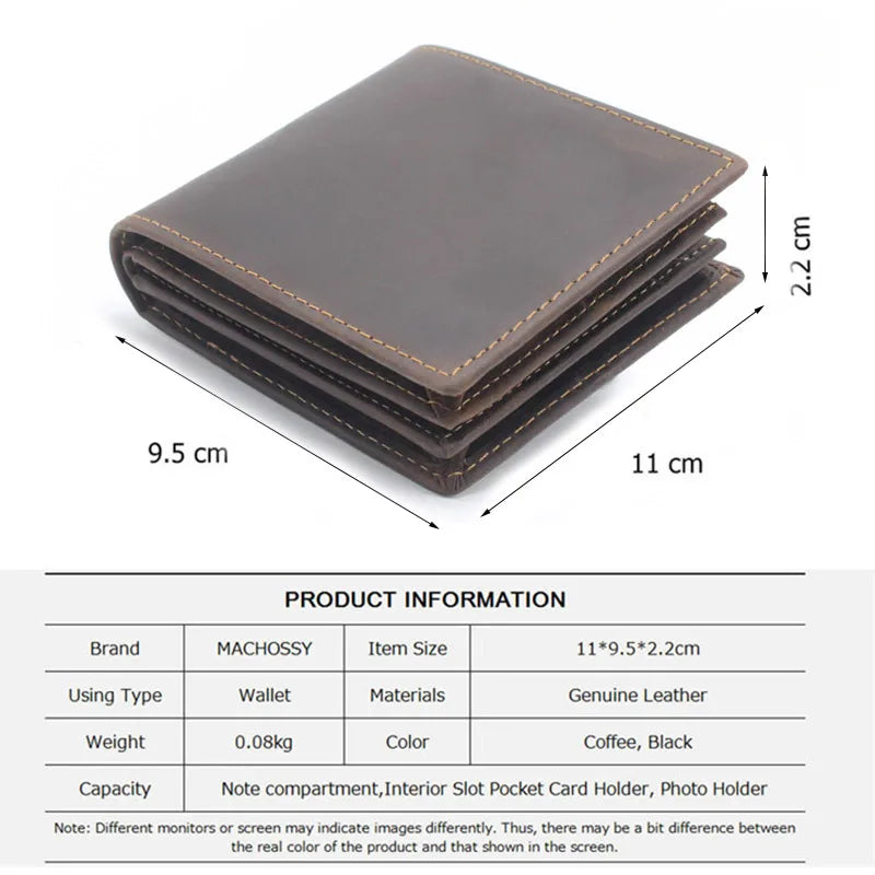 Genuine Leather RFID Wallet for Men – Vintage Wallet with Card and Coin Compartments