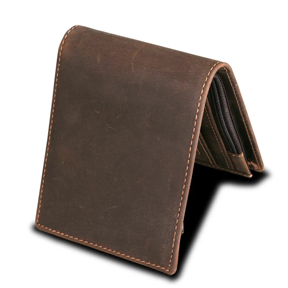 Genuine Leather RFID Wallet for Men – Vintage Wallet with Card and Coin Compartments Image