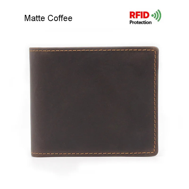 Genuine Leather RFID Wallet for Men – Vintage Wallet with Card and Coin Compartments