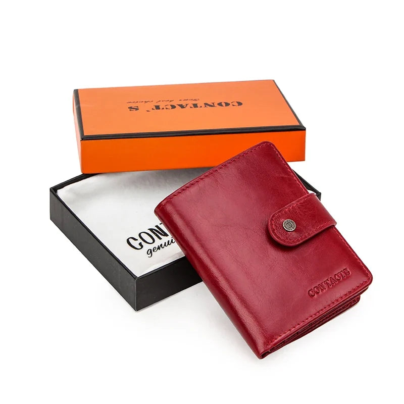 Genuine Leather Wallet for Men and Women with RFID Protection and Coin Pocket