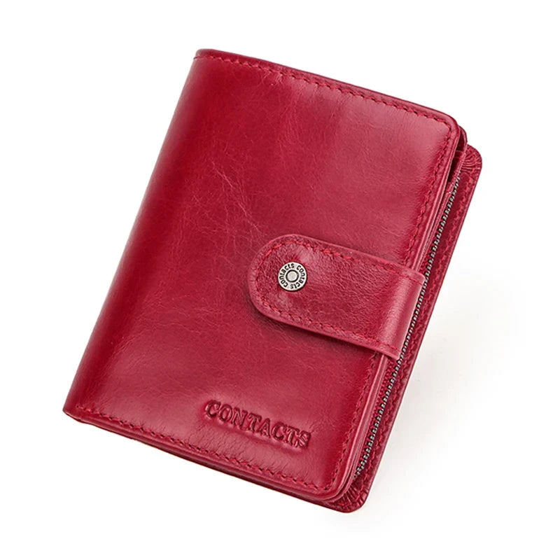 Genuine Leather Wallet for Men and Women with RFID Protection and Coin Pocket