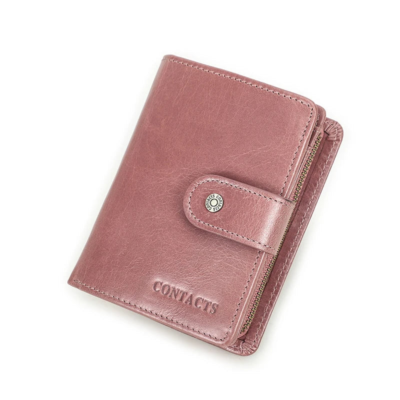 Genuine Leather Wallet for Men and Women with RFID Protection and Coin Pocket