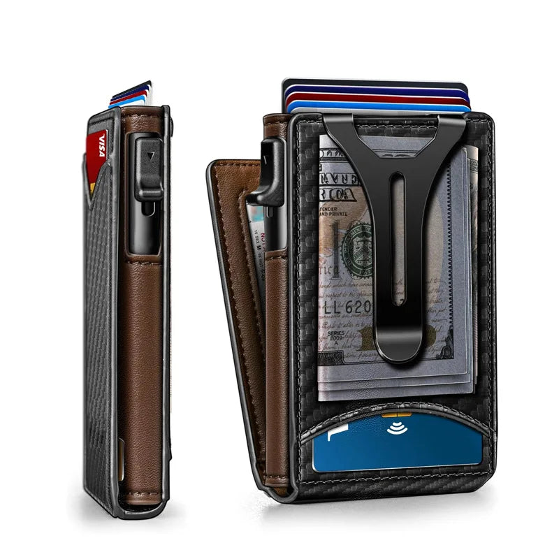 Double Flip Metal Wallet for Men - RFID Security and Multifunctional