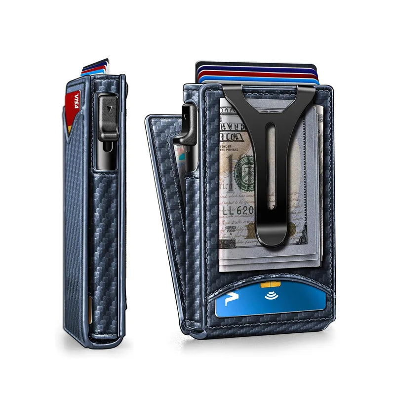 Double Flip Metal Wallet for Men - RFID Security and Multifunctional