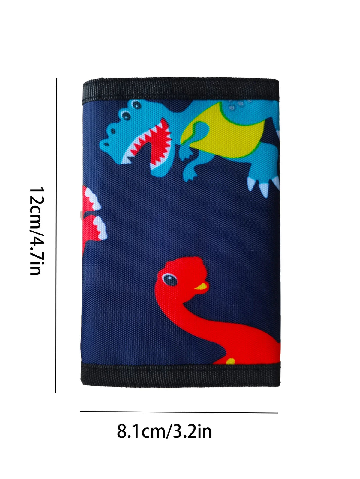 Kids' Dinosaur Polyester Wallet with Coin Pocket and Velcro Closure