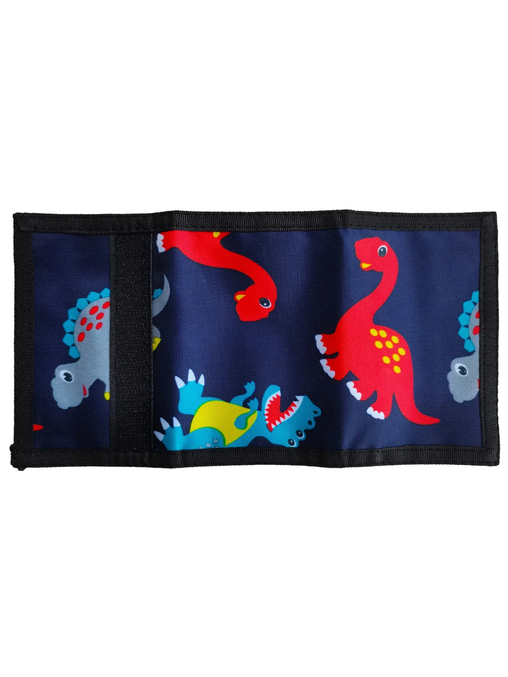 Kids' Dinosaur Polyester Wallet with Coin Pocket and Velcro Closure
