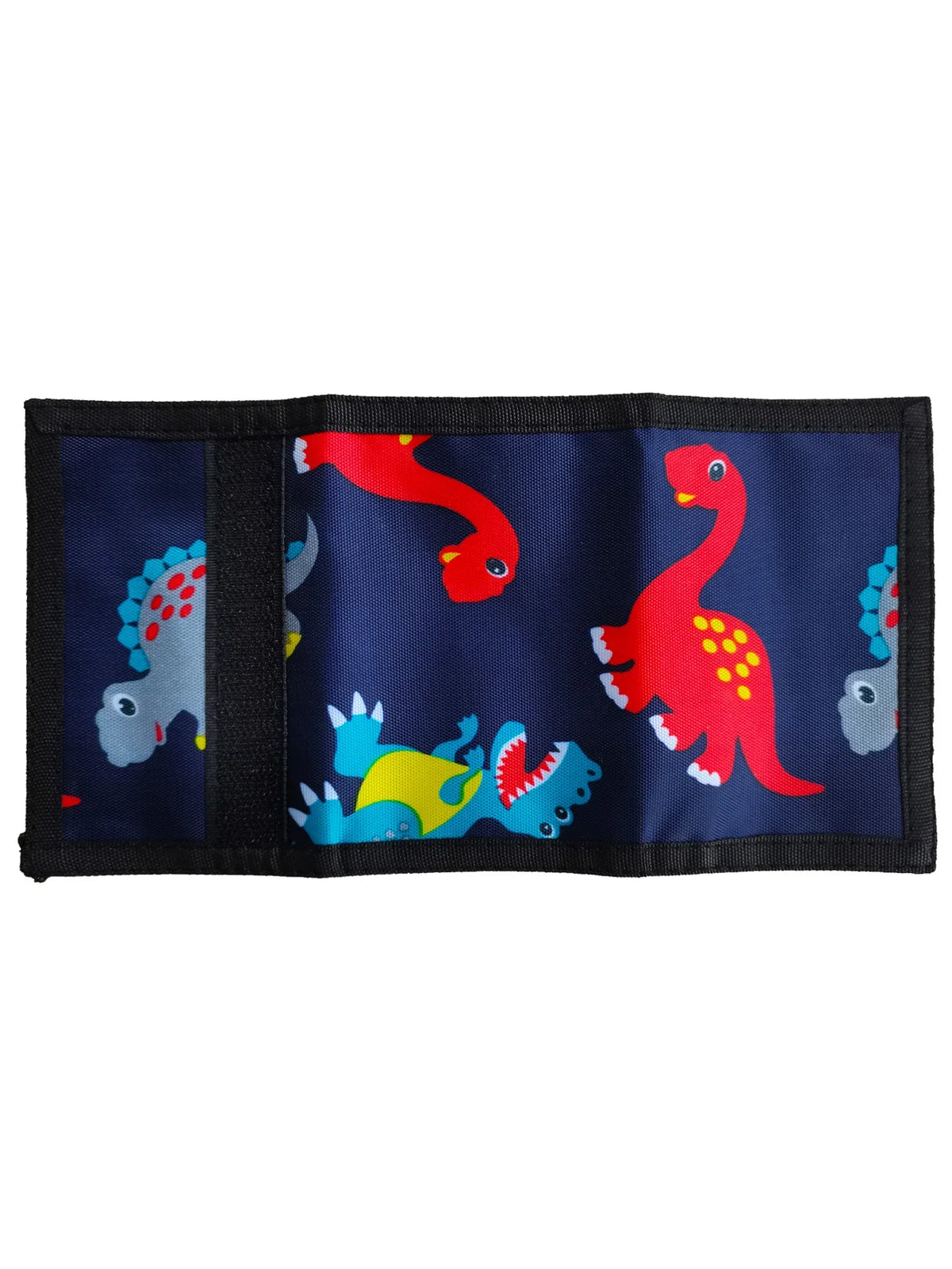 Kids' Dinosaur Polyester Wallet with Coin Pocket and Velcro Closure Image