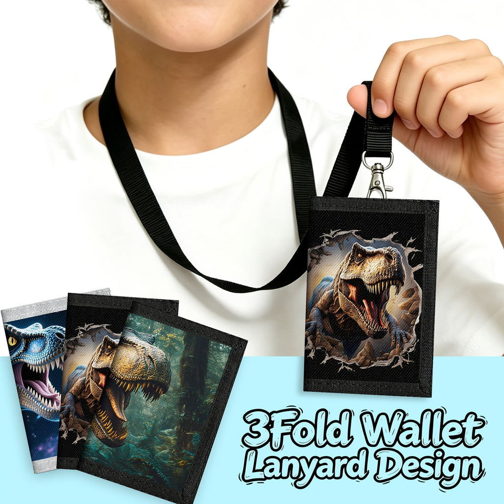 Boys' Dinosaur Wallet with Neck Cord