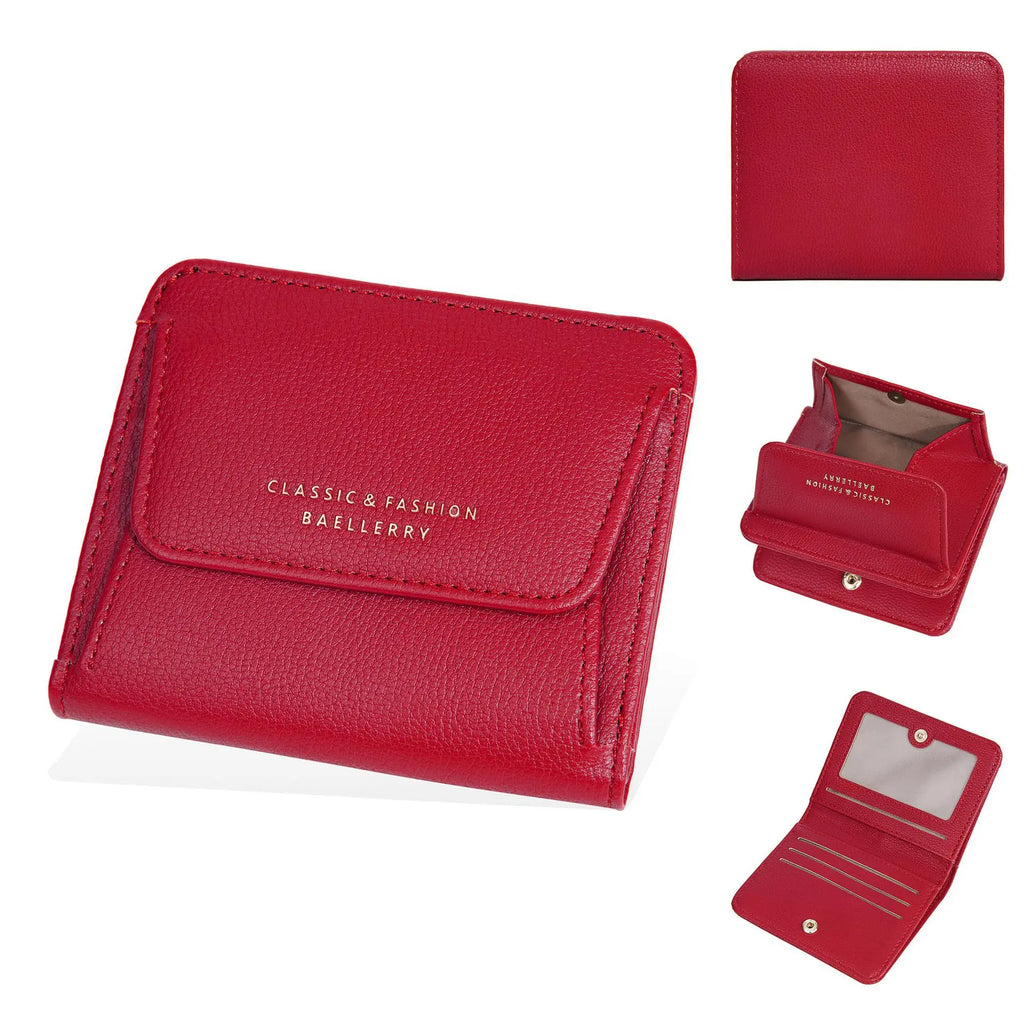 Compact Women's Wallet in Faux Leather with Zippered Coin Purse