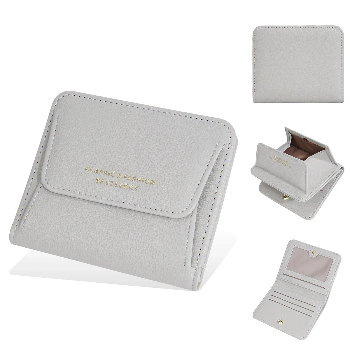 Compact Women's Wallet in Faux Leather with Zippered Coin Purse