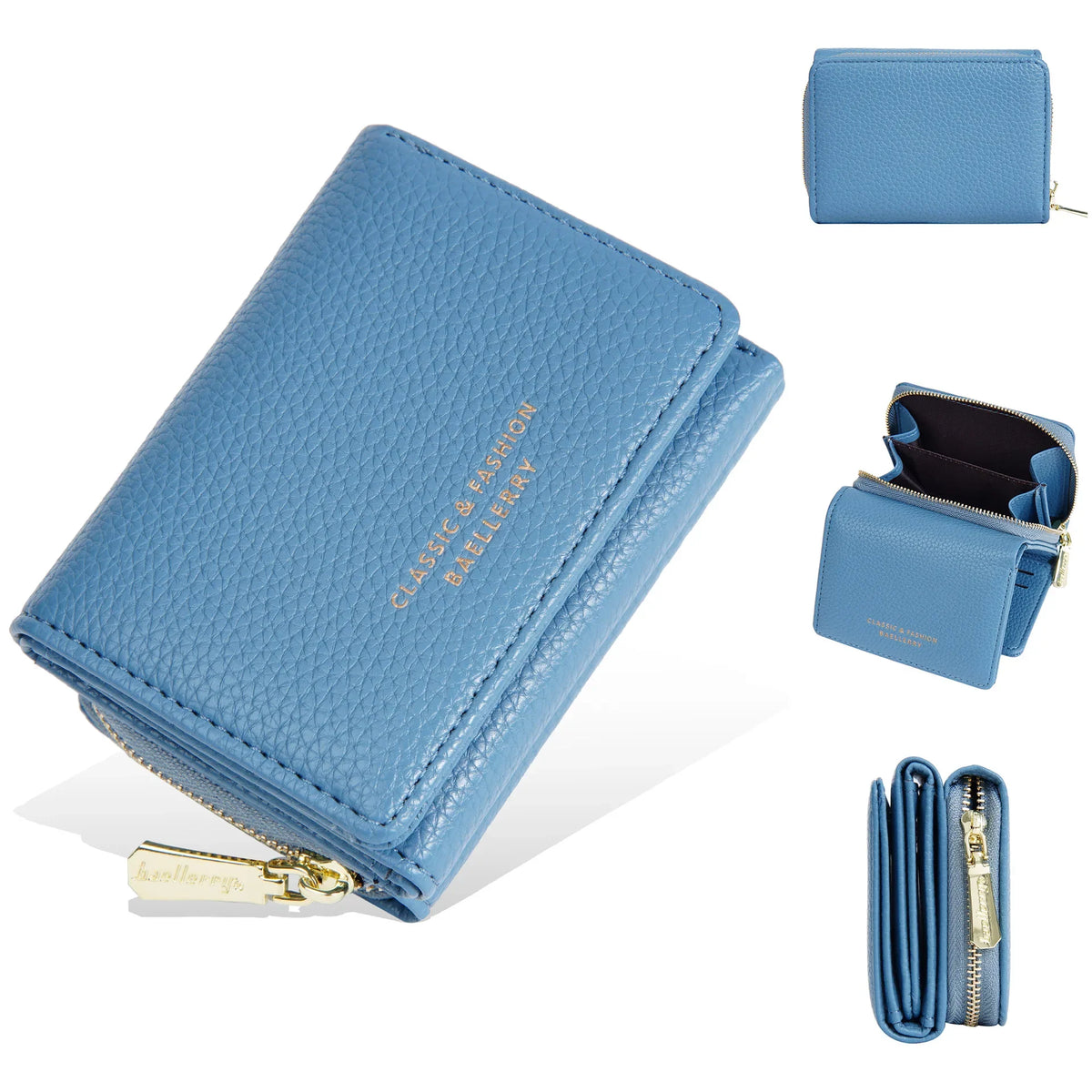 Compact Women's PU Leather Wallet with Double Compartment