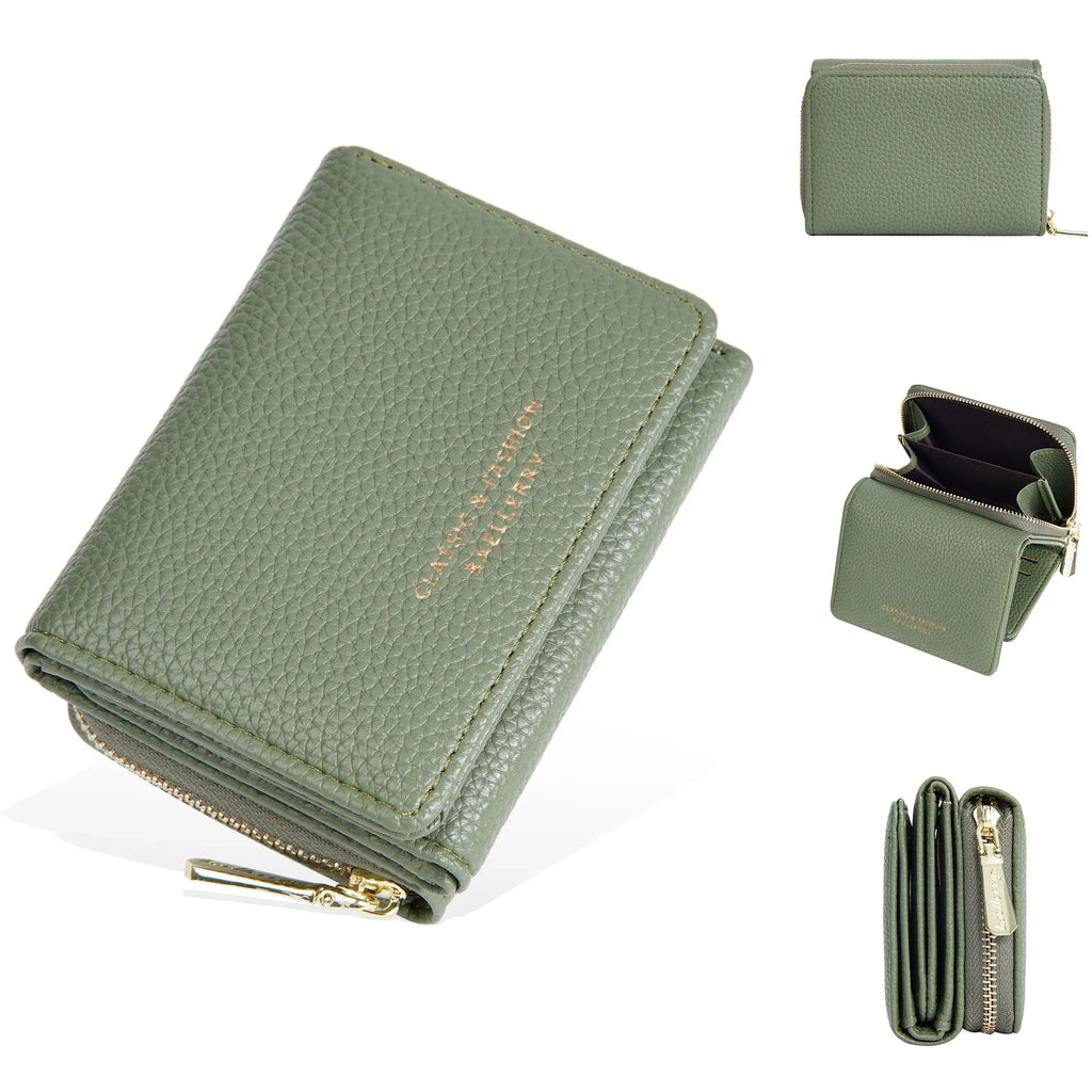 Compact Women's PU Leather Wallet with Double Compartment