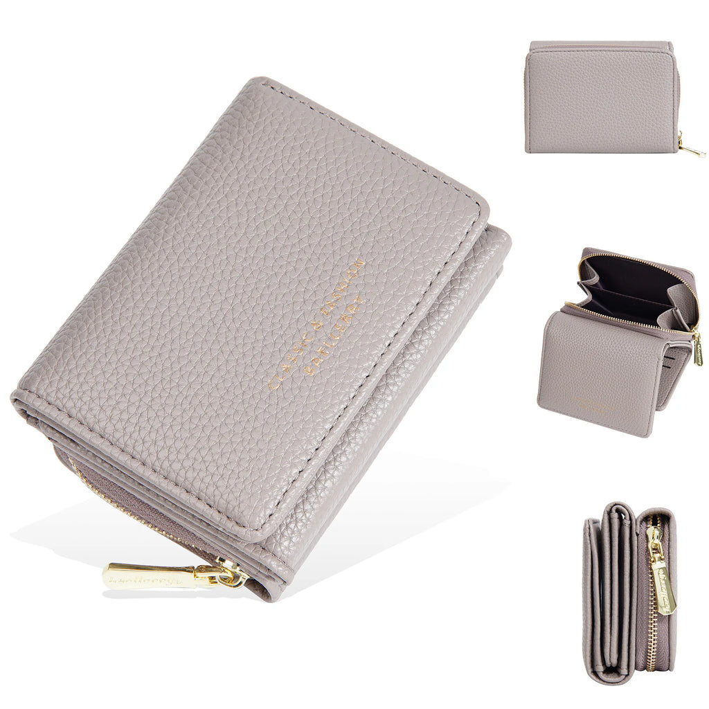 Compact Women's PU Leather Wallet with Double Compartment