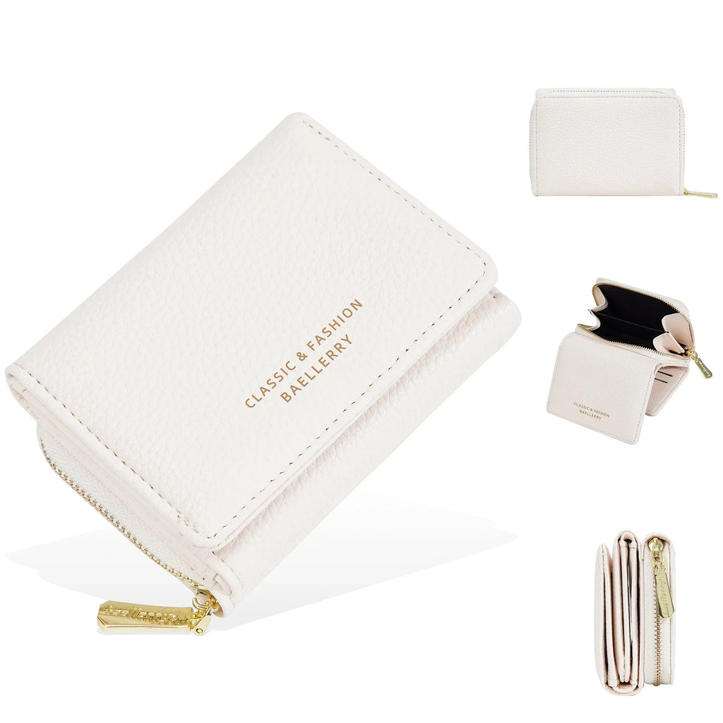 Compact Women's PU Leather Wallet with Double Compartment