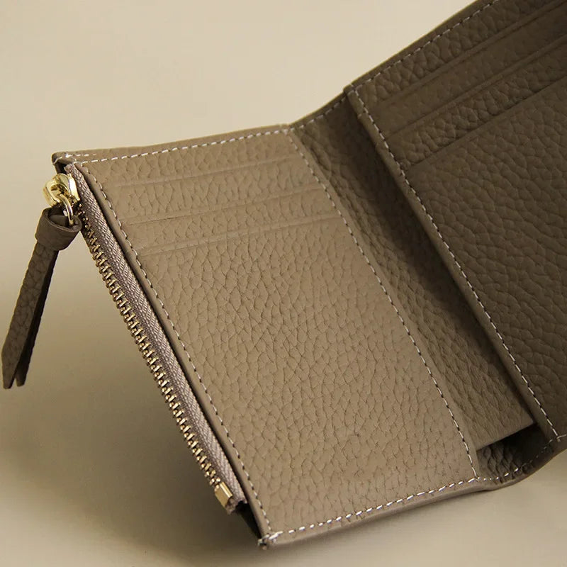 Compact Women's PU Leather Envelope Wallet with Elegant Snap Button