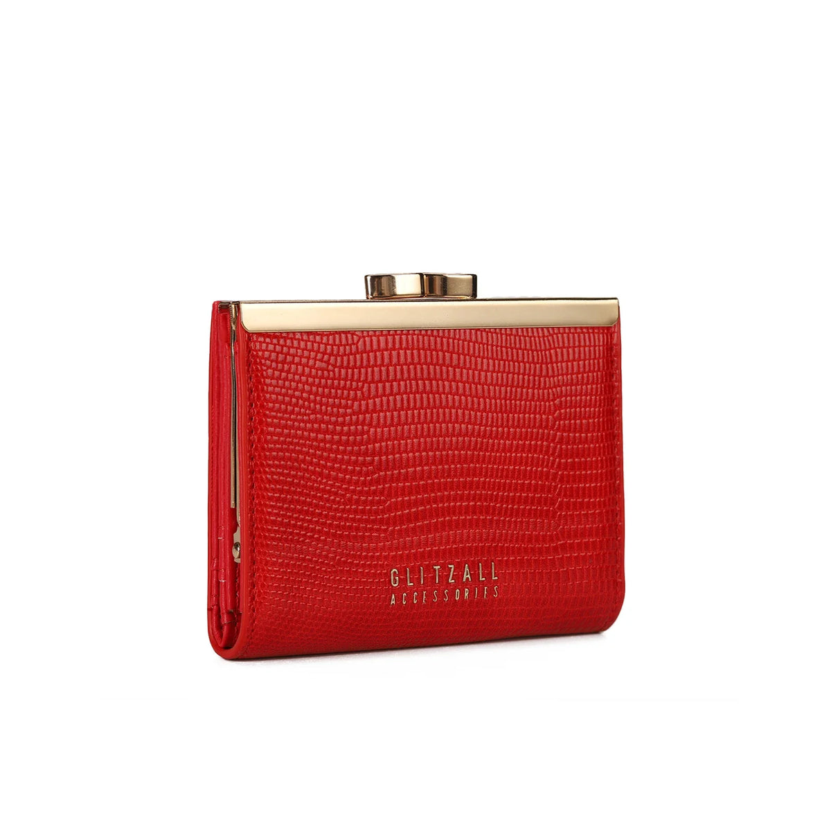 Compact Women's PU Leather Wallet with Elegant Metal Clasp and Rigid Design