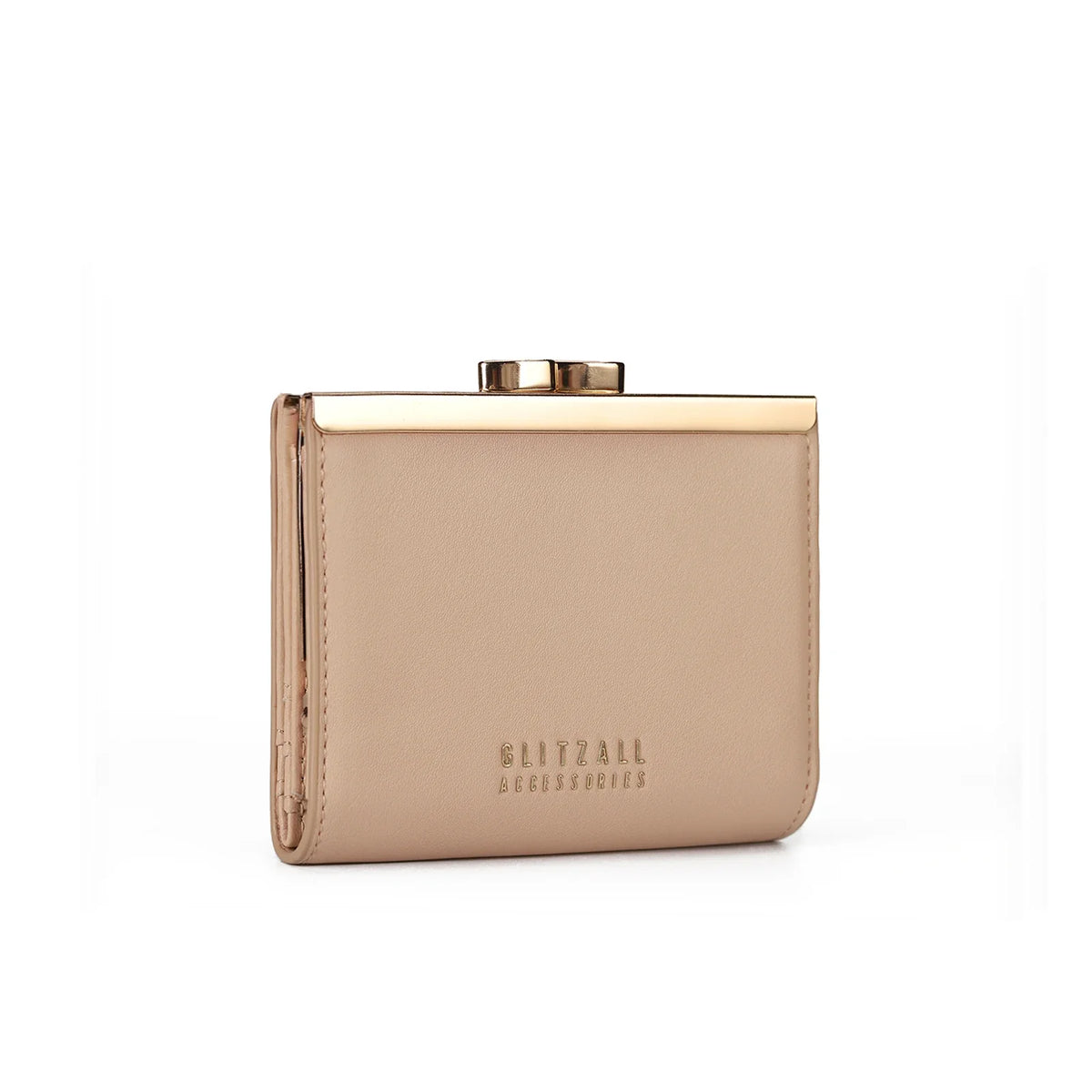Compact Women's PU Leather Wallet with Elegant Metal Clasp and Rigid Design Image