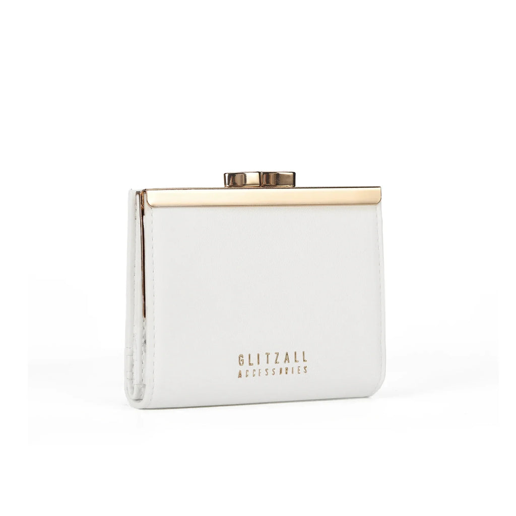 Compact Women's PU Leather Wallet with Elegant Metal Clasp and Rigid Design