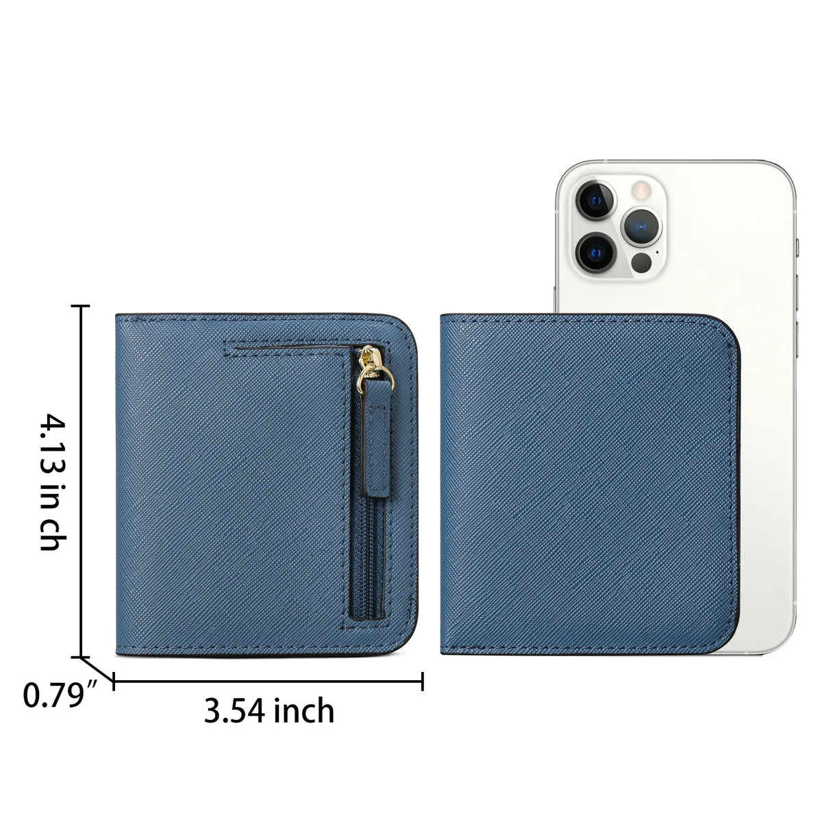 Compact Women's PU Leather RFID Wallet with Snap Closure and Secure Card Holder