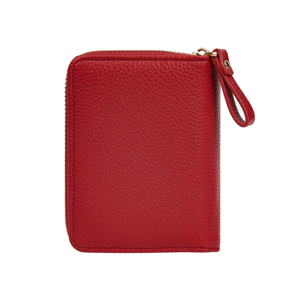 Compact Zip Wallet for Women in PU Leather with RFID, Card Holder, and Coin Pocket
