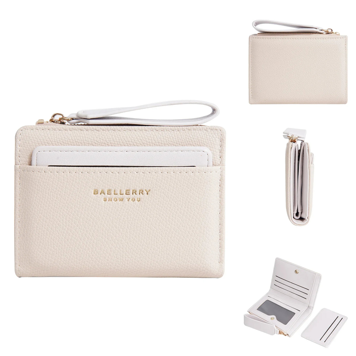 Slim Compact Women's PU Leather Wallet with Zip and Multiple Card Slots