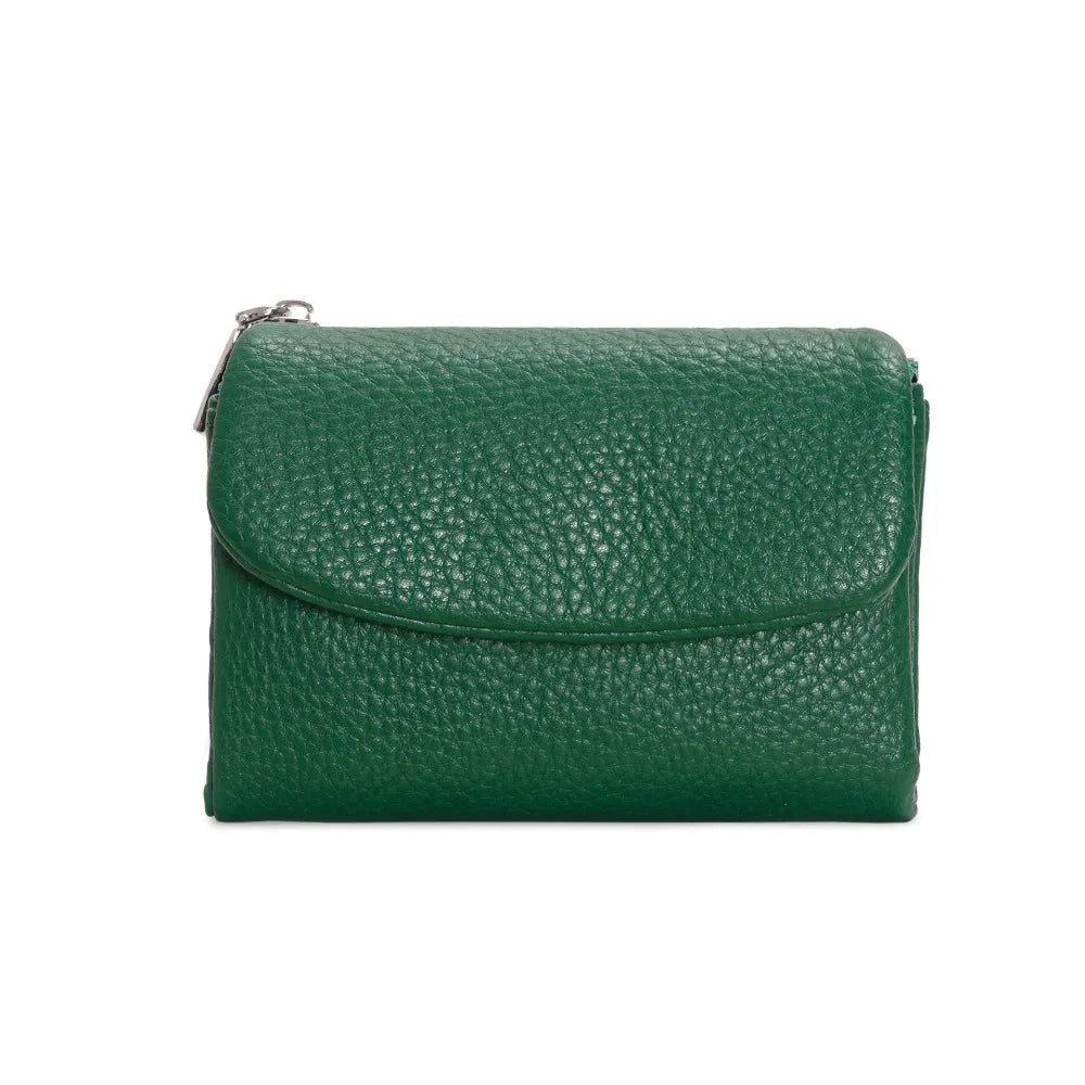 Compact Women's Wallet in Soft PU Leather with Zipper Closure and Coin Purse