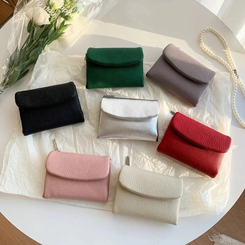 Compact Women's Wallet in Soft PU Leather with Zipper Closure and Coin Purse