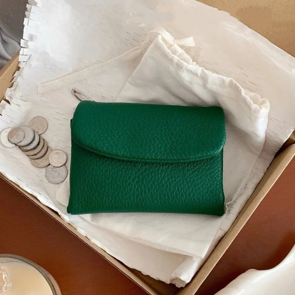Compact Women's Wallet in Soft PU Leather with Zipper Closure and Coin Purse