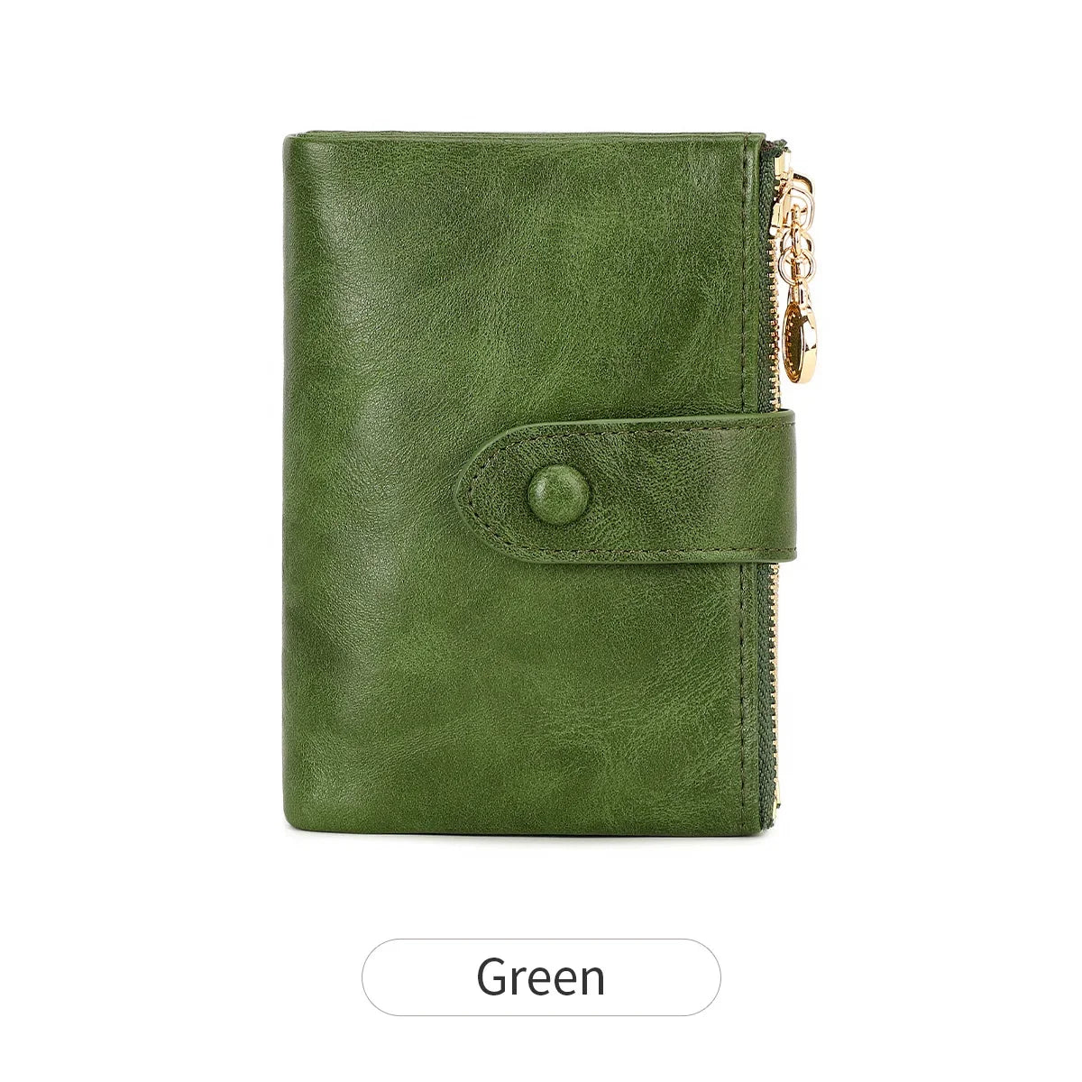 Women's Short Wallet, Removable Card Holder and 2 Zippers