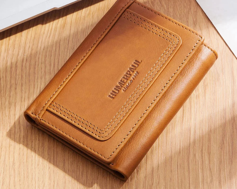 Compact Genuine Leather Women's Wallet with Card Holder and Zippered Pocket