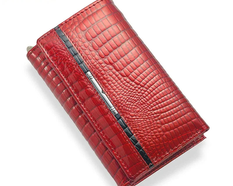 Genuine Leather Women's Wallet with Zipper Protection Image
