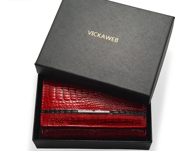 Genuine Leather Women's Wallet with Zipper Protection