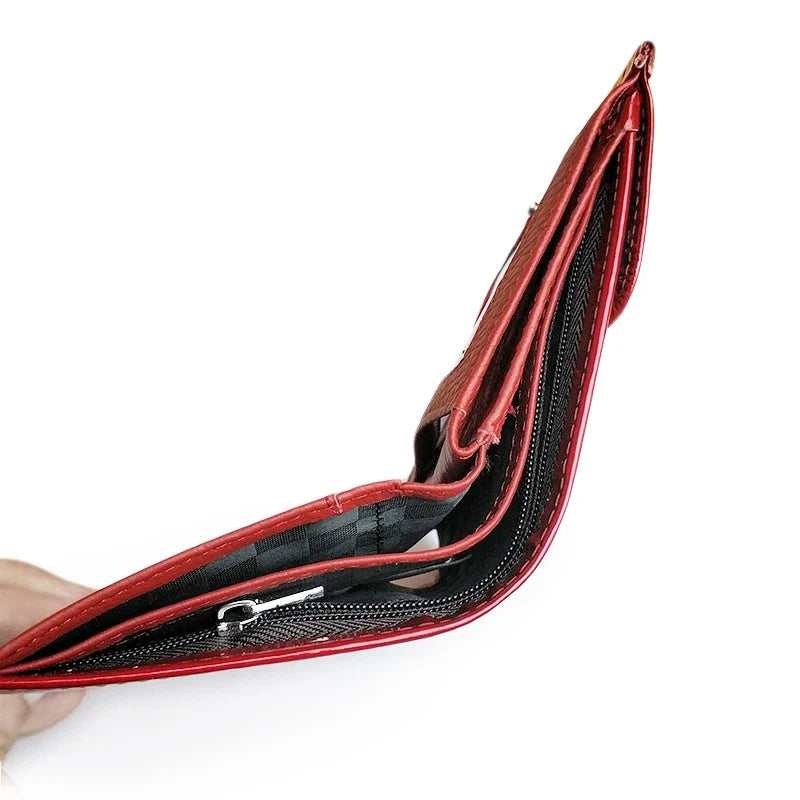Compact Women's Genuine Leather Crocodile Pattern Wallet with Elegant Snap Image