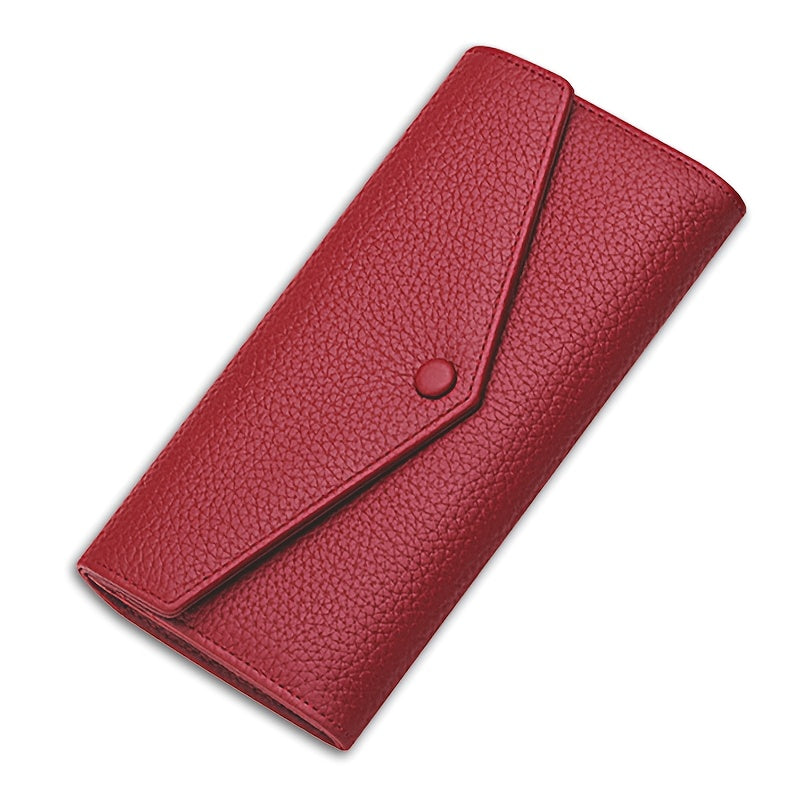 Women's Slim Envelope Wallet with Zippered Back Pocket