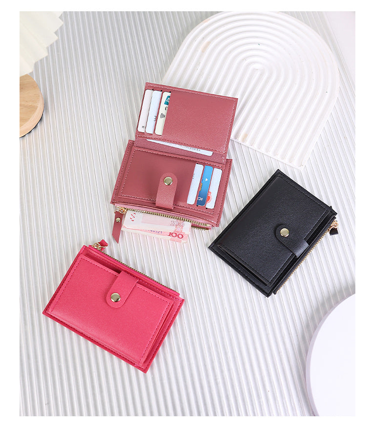Extra Slim Women's Wallet 5.3 x 3.7 in, Zip and Flap