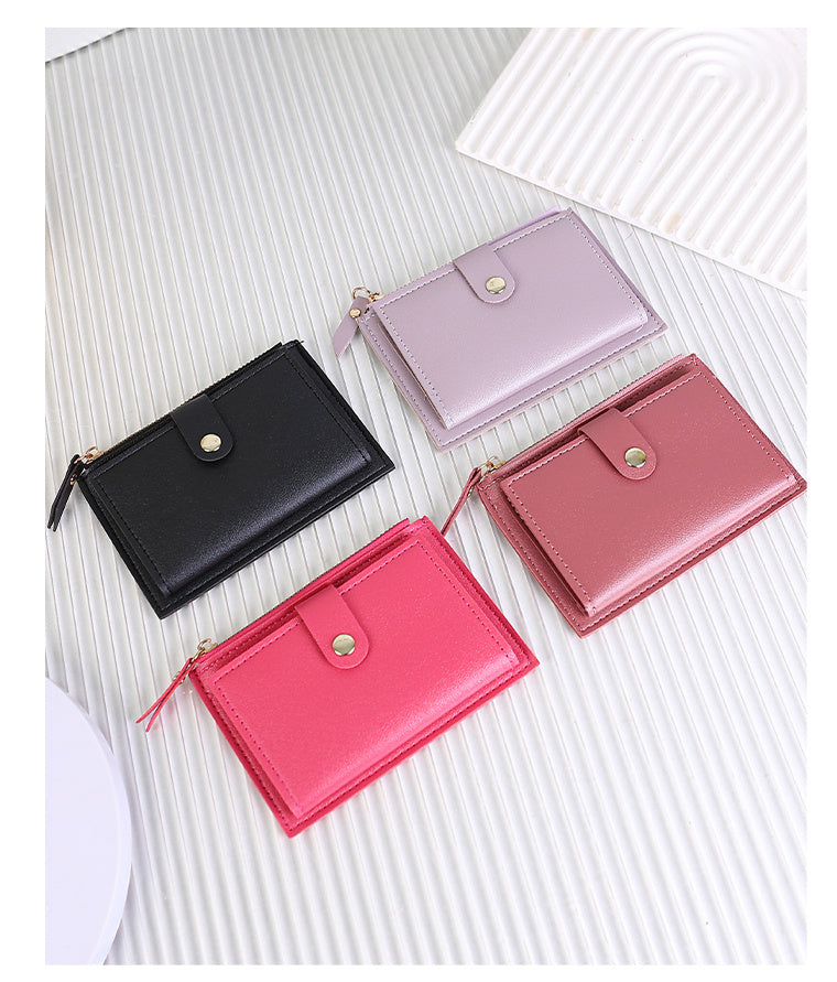 Extra Slim Women's Wallet 5.3 x 3.7 in, Zip and Flap