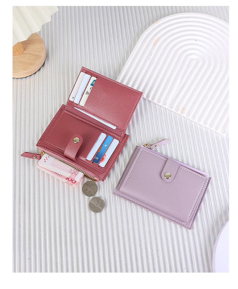 Extra Slim Women's Wallet 5.3 x 3.7 in, Zip and Flap