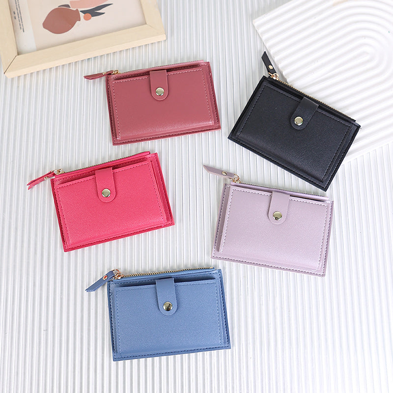 Extra Slim Women's Wallet 5.3 x 3.7 in, Zip and Flap