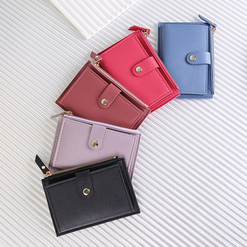 Extra Slim Women's Wallet 5.3 x 3.7 in, Zip and Flap