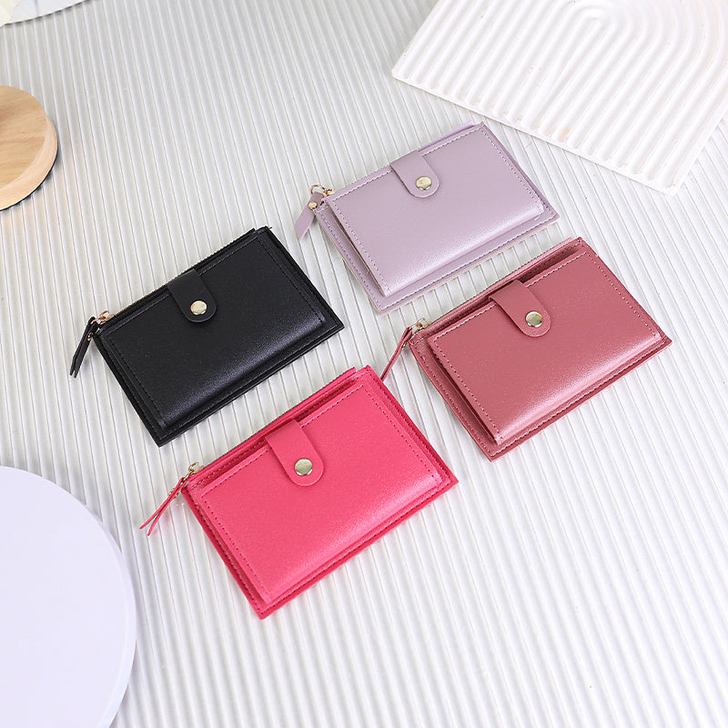 Extra Slim Women's Wallet 5.3 x 3.7 in, Zip and Flap