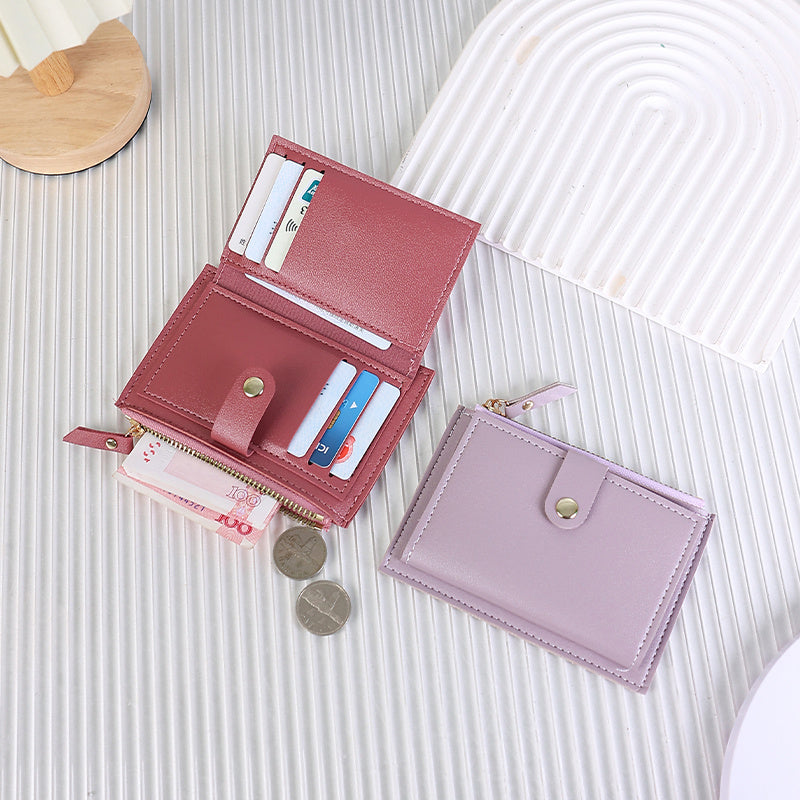 Extra Slim Women's Wallet 5.3 x 3.7 in, Zip and Flap